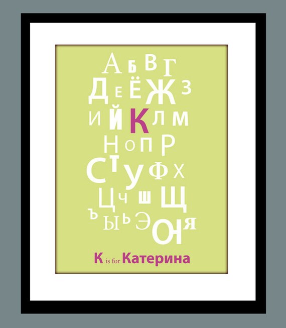 Items similar to Personalized Russian Alphabet Poster on Etsy