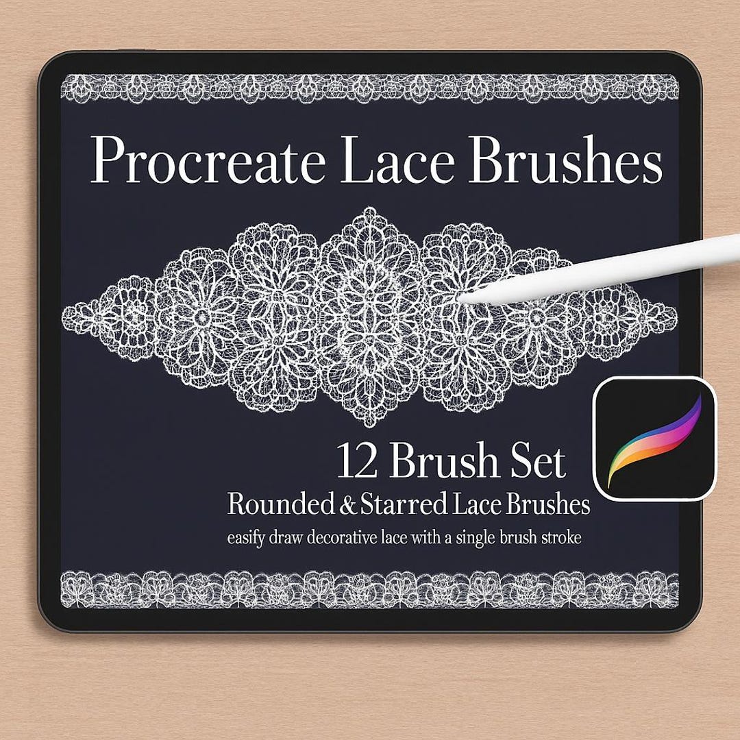 Procreate Lace Brushes | Lace Border Brush Set - Etsy