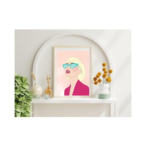 Stylish Woman in Sunglasses - Digital Fashion Portrait Art