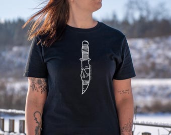 Fear the Reaper - Knife - Messer - Skull - T-Shirt UNISEX - fairly produced! horror