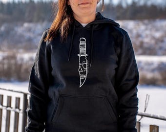 Fear the Reaper - Knife - Skull UNISEX Hoodie - Pullover - Sweater - Fairly produced! Horror