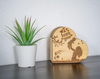 Small wooden heart box – lovingly engraved