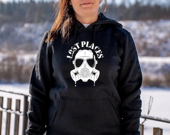 Lost Places - UNISEX Hoodie - Pullover - Sweater - Fairly produced! Survival Bushcraft Outdoor Gas Mask Urban Exploring