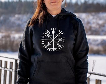 Vegvísir - Nordic - Rune Compass - Viking Compass - Viking - UNISEX Hoody - Sweater - Pullover - Kapuzuenpulli - Kapu - fairly produced!