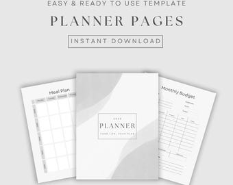 2025 Printable Planner | Monthly Calendar, Budget & Meal Planner | Digital Download, PDF