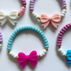 Girls Bow Bracelets - beaded bracelet - back to school - best friend bracelets - kids beaded jewelry - gift for little girls - niece