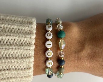 ABIDE stretchy beaded bracelet - abide with me hymn - bracelet stacker - gift of encouragement - grief and loss gift - gift for her