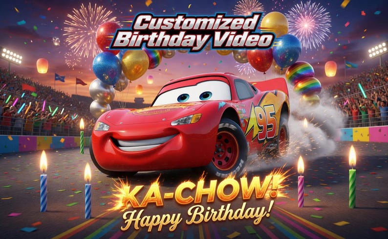 Lightning McQueen Personalized Happy Birthday Video