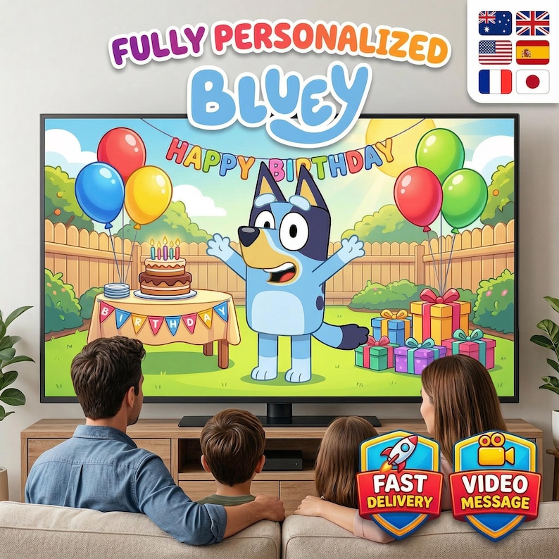 Bluey Personalized Happy Birthday Video
