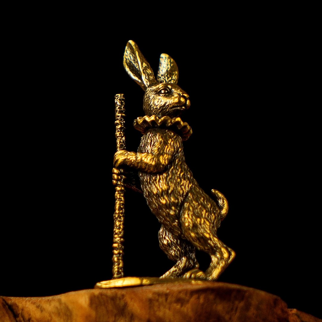 Solid Brass Rabbit Figurine – Retro Style Elegant Bunny Sculpture Home ...
