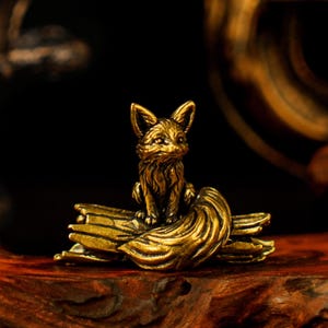 Solid Brass Fox Figurine – Retro-Inspired Woodland Creature Sculpture