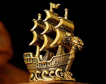 Vintage Copper Metal Pirate Ship/sail Boat Sculpture - Etsy