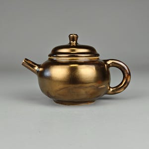 Bronze Glazed Teapot | 150ml Gongfu Tea Brewing Pot | Transparent Interior Glaze | Vilnius Studio 2025