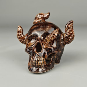 Tentacle Skull Figurine | Ceramic Tea Pet or Pendant | Vilnius Studio 2025