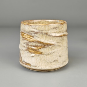Textured Ceramic Cup 170ml | Time Wave Series | Beige Brown Glaze | Tea, Coffee, Spirits | Handmade 2025