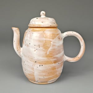 140ml White Speckled Teapot – Handmade Gongfu Teapot with Fine Spout and Handle – Chinese Tea Ceremony Pot – Kunming Studio 2024