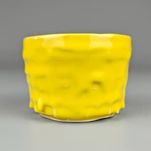 Yellow Textured Cup 120ml | Handcrafted Ceramic for Tea, Coffee, Alcohol | Vilnius Studio 2025