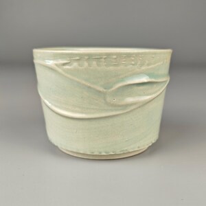 Textured Celadon Cup 100ml | Wavy Surface Tea & Sake Cup | Handmade Ceramic by Roy | 2025