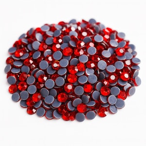 Light Siam - Red Hotfix Rhinestones SS10 250-3,000pcs | Flatback Glass Crystals for DIY, Clothing & Crafts | AAA Quality