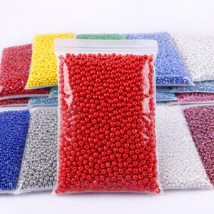 Rocailles 2 mm 12/0 glaspärlor 10g-200g färgval - pärlor för smyckestillverkning, armband, halsband - rocailles, indiska pärltillbehör