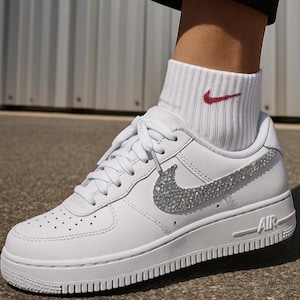Women&#39;s Nike Air Force 1 Bling | Custom Crystal AF1 Sneakers | Bedazzled Rhinestone Shoes | Sparkly Glitter Air Force 1