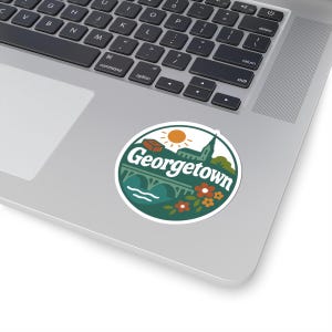 Georgetown DC Sticker | Scenic Kiss-Cut Vinyl Souvenir | Washington DC Collectable Souvenir Sticker