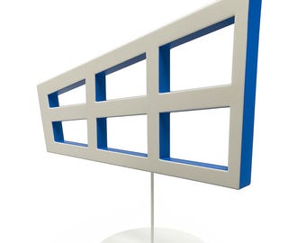 Handmade Ames Window Optical Illusion – Blue White Desk Decor Toy