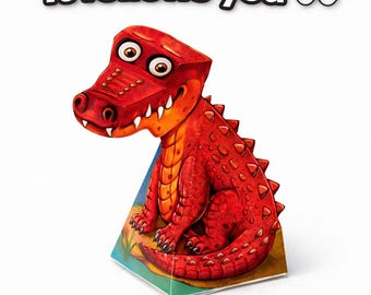 Follow Me Eyes Crocodile Toy – Funny Optical Illusion, Printable DIY Gift for Kids, Paper Craft