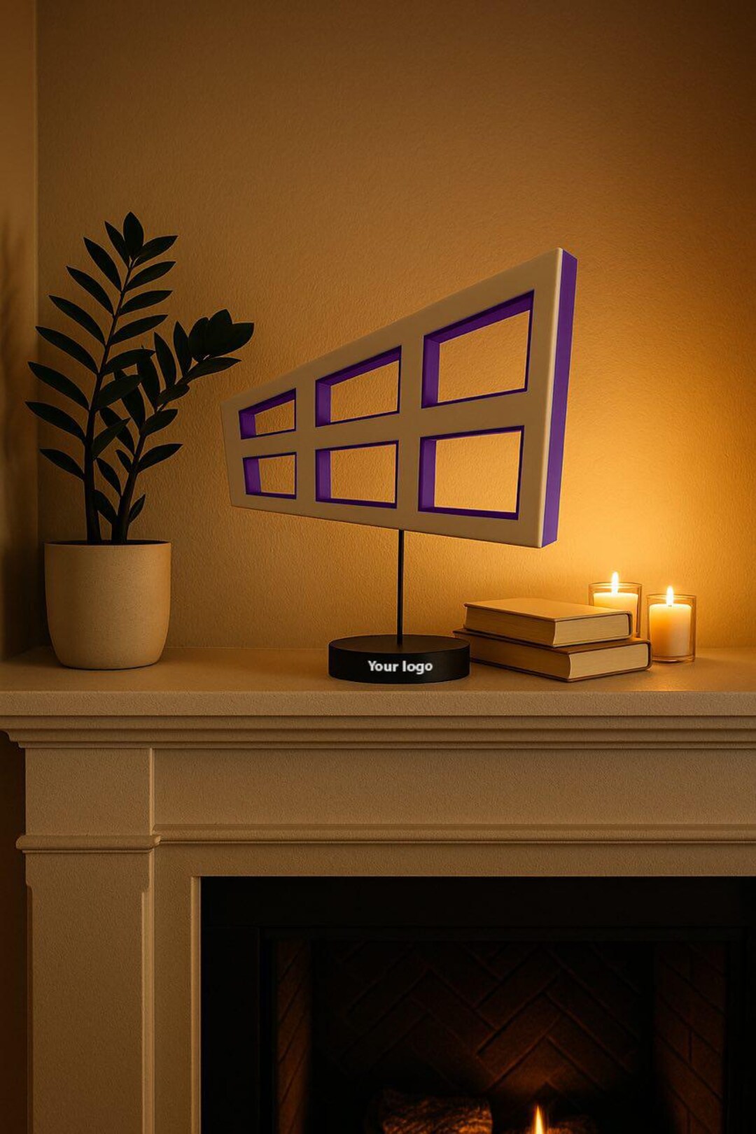 Ames Window Optical Illusion Purple Edition Handmade Science Desk