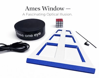 Optical Illusion Toy, Ames Window Illusion, 3D Decor, Science Gift, Desk Toy, Mind Bending Art, Kinetic Decor, Unique Gift