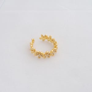 1 pcs Gold Flower Ring,18K Gold Filled Thick Gold Ring,Adjustable Ring,Gifts for Her,Open Ring,Statement Ring,