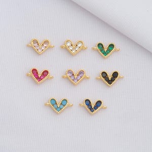 1 pcs Gold Heart Connector,18K Gold Filled Heart Connector,DIY Jewelry Supplies,8.2x14.2x2.5mm