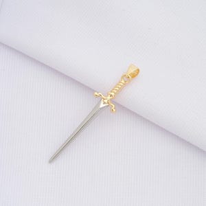 1 pcs Gold Sword Charm,18K Gold Filled Sword Pendant,Weapon Charms,DIY Jewelry Supplies,47x10.5x2.5mm