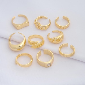 1 pcs Gold Width Ring,18K Gold Filled Thick Gold Ring,Adjustable Ring,Gifts for Her,Open Ring,Statement Ring,