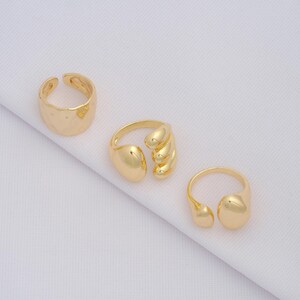 1 pcs Gold Width Ring,18K Gold Filled Thick Gold Ring,Adjustable Ring,Gifts for Her,Open Ring,Statement Ring,