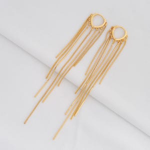 1 pairs,Gold Round Stud Earrings,18K Gold Filled Thin Stud Earrings,Gift For Her,Tassel Earrings Thin Gold Earrings,112x16.3x2mm
