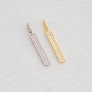 1 pcs Gold Bar Pendant,18K Gold Filled Stick Charm,Bar Charm DIY Bracelet Necklace Jewelry Making Findings Supply,36x4.5x1.8mm