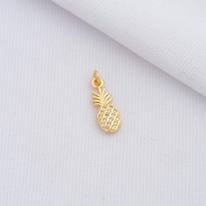 1 pcs Gold Pineapple Charm,18K Gold Filled Fruit Pendant,Pineapple Charm,DIY Jewelry Supplies,20x6.3x2.1mm