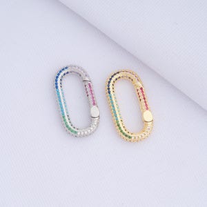 1 pcs Gold Spring Clasps,18K Gold Filled Square Clasps,Paper Clip Clasps,Push Gate Clasps,DIY Jewelry Supplies,28.6x14.7x3.5mm