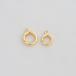 1 pcs Gold Spring Clasps,18K Gold Filled Round Clasps,Circle Clasps,Push Gate Clasps,DIY Jewelry Supplies