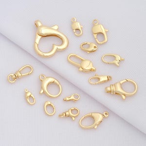 1 pcs Gold Lobster Clasps,18K Gold Filled Spring Clasps,Clasps,Push Gate Clasps,DIY Jewelry Supplies