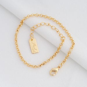 1 Str Gold Rolo Bracelet, 18K Gold Filled Square Bracelet,Lobster Clasp Bracelet, Fashion Bracelet, Gift For Her,17+5.5cm
