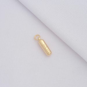 1 pcs Gold Capsule Charm,18K Gold Filled Pill Pendant,DIY Jewelry Supplies,20x4.7mm