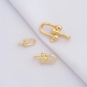 1 pcs Gold Spring Clasps,18K Gold Filled Square Clasps,Paper Clip Clasps,Push Gate Clasps,DIY Jewelry Supplies