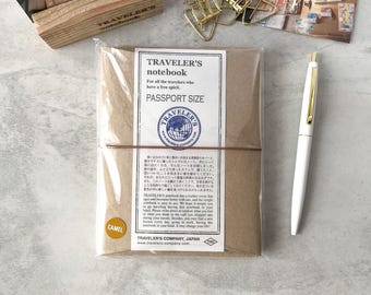 Leather Journal Traveler's Notebook Passport Size Camel