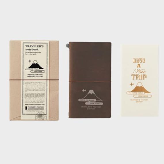 Leather Journal Traveler's Notebook - Airport Edition NRT (brown