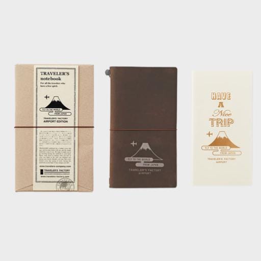 Leather Journal Traveler's Notebook - Airport Edition NRT (brown