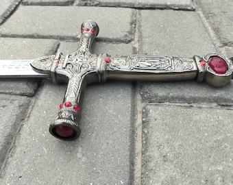 Espada de mago hecha a mano, accesorio de exhibición de fantasía, regalo para fanáticos del cosplay