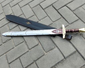 Espada Percy Jackson Riptide hecha a mano. Réplica de bronce celestial. Espada mestiza de regalo para ambos.
