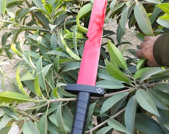 Finn-Inspired Scarlet Red Blade Replica – Rooted Fantasy Collectible, Adventure Time Cosplay Prop, Fan Gift